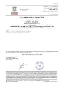 TYPE APPROVAL CERTIFICATE - BV; Conventional Safety Relief Valve / KSR-KSC-SH